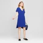 Women's Short Sleeve Crepe Dress - A New Day Blue