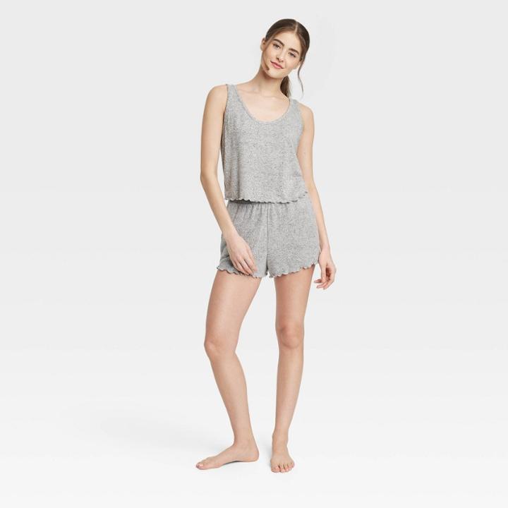 Women's Cozy Tank And Shorts Pajama Set - Colsie Heather Gray