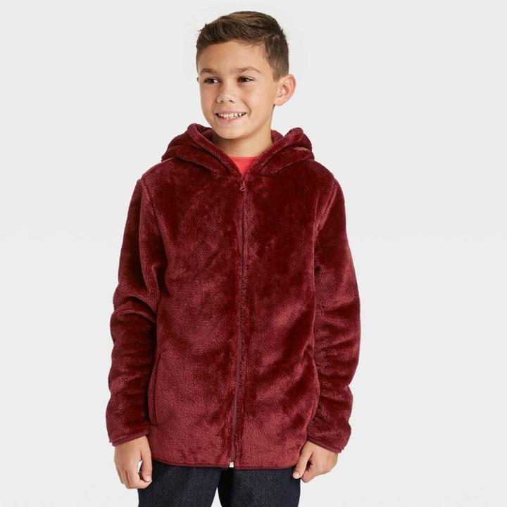Boys' Full Zip Sherpa Hooded Sweatshirt - Cat & Jack
