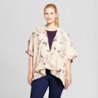 Women's Plus Size Watercolor Kimono - A New Day White