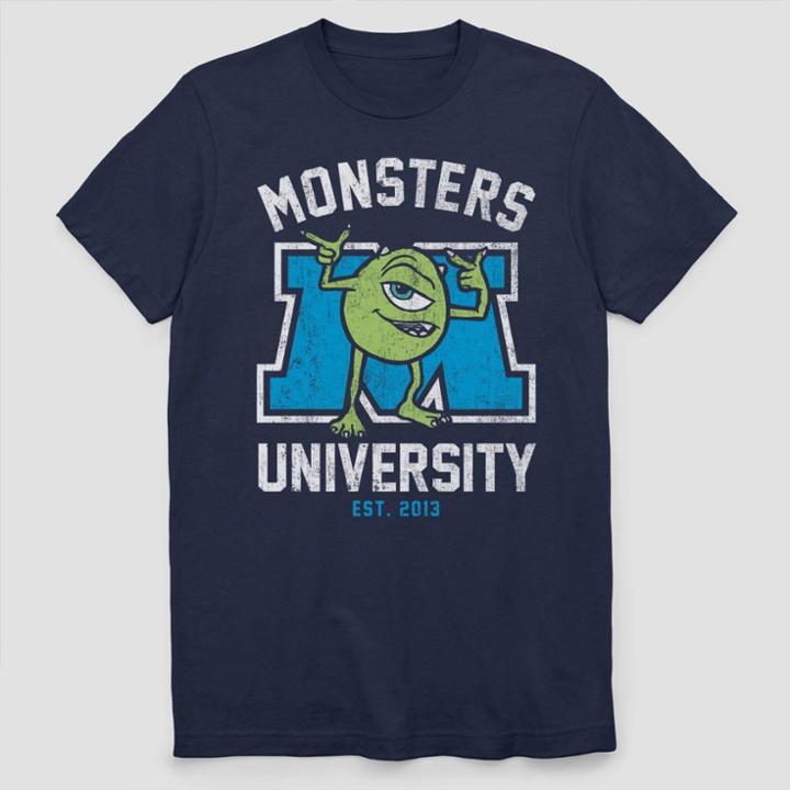 Men's Disney Pixar Monsters University School Short Sleeve Graphic T-shirt - Navy
