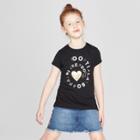 Petitegirls' Short Sleeve Music Graphic T-shirt - Cat & Jack Black