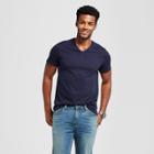 Men's Standard Fit Short Sleeve V-neck T-shirt - Goodfellow & Co Navy (blue)