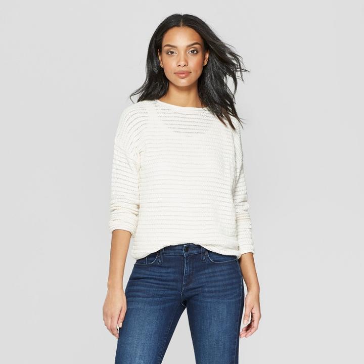 Women's Open Stitch Pullover Sweater - Universal Thread Cream (ivory)