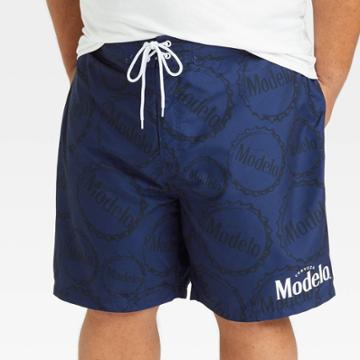 Men's Big & Tall Modelo Especial Print Swim Shorts - Blue