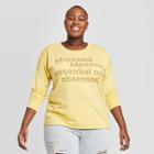 Doe. Women's Plus Size Essential Oil Obsessed Long Sleeve Graphic T-shirt - Doe (juniors') - Yellow 1x, Women's,