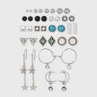 Moon And Star Multi Earring Set 18pc - Wild Fable , Black/grey/nickel