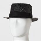 Men's Flat Brim Paper Vented Fitted Fedora - Goodfellow & Co Black