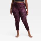 Women's Plus Size Leopard Print Contour Power Waist High-waisted 7/8 Leggings - All In Motion Purple