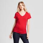 Maternity Shirred V-neck T-shirt - Isabel Maternity By Ingrid & Isabel Red Pop