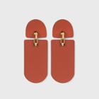 Elongated Flat Arc Drop Earrings - Universal Thread Rust, Red