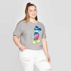 Women's Disney Mickey In Sunglasses Plus Size Short Sleeve Graphic T-shirt (juniors') - Gray
