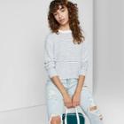 Women's Long Sleeve Round Neck Cozy Boxy T-shirt - Wild Fable Gray