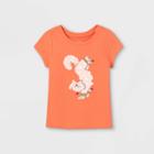 Toddler Girls' Glitter Cat Short Sleeve T-shirt - Cat & Jack Orange