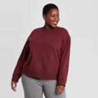 Women's Plus Size Fleece Sweatshirt - A New Day Burgundy