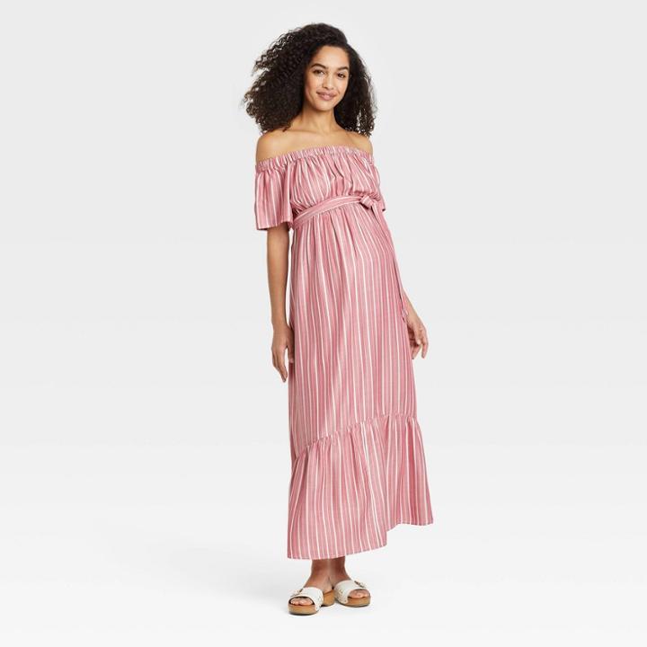 Elbow Sleeve Maternity Dress - Isabel Maternity By Ingrid & Isabel Pink