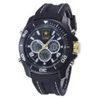 Men's U.s. Army C29 Multifunction Watch By Wrist Armor, Black And White Dial, Rubber Strap,