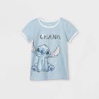 Girls' Disney Stitch Ohana Short Sleeve Graphic T-shirt - Blue Xs - Disney