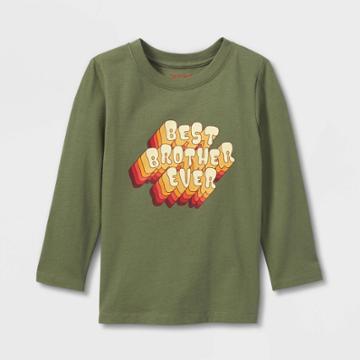 Toddler Boys' 'best Brother Ever' Long Sleeve Graphic T-shirt - Cat & Jack Green
