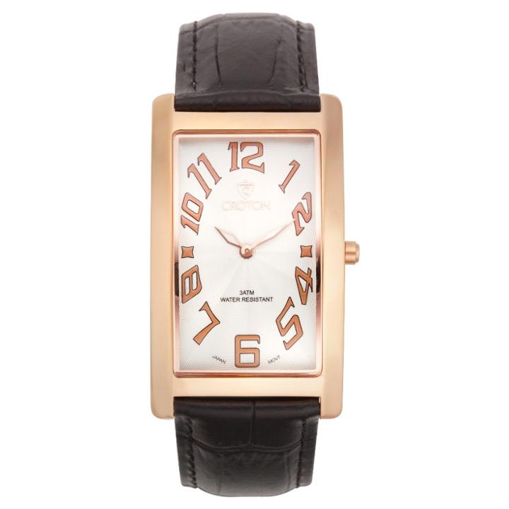 Men's Croton Analog Watch - Rosetone White Dial