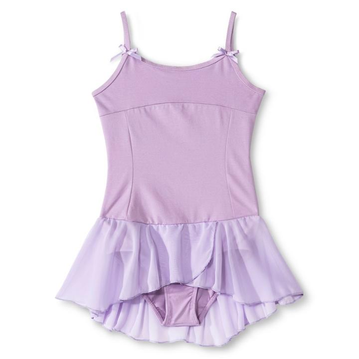 Danz N Motion By Danshuz Danz N Motion Girls' Lattice Back Activewear Leotard Dress - Lavender (purple)