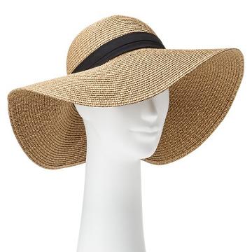 Target Women's Floppy Brim Hat With Black Ribbon