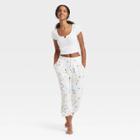 Women's Notch Collar Neck Short Sleeve Cropped T-shirt - Colsie White