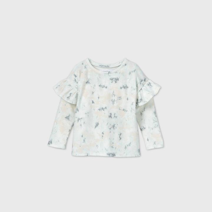 Grayson Mini Toddler Girls' Tie-dye Ruffle Sweatshirt - Blue