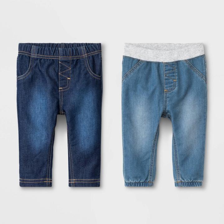 Baby Boys' Cozy Stretch Denim Fletcher Wash Jeans - Cat & Jack Newborn, Boy's, Blue