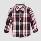 Burt's Bees Baby Baby Boys' Poplin Multi Plaid Front Button Organic Cotton Shirt - 3-6m, Boy's, Black