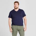 Men's Big & Tall Standard Fit Short Sleeve V-neck T-shirt - Goodfellow & Co Navy (blue)
