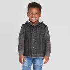 Toddler Boys' Denim Jacket With Hoodie - Art Class Black