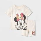 Toddler Girls' Disney Mickey Mouse Top And Bottom Set - Cream