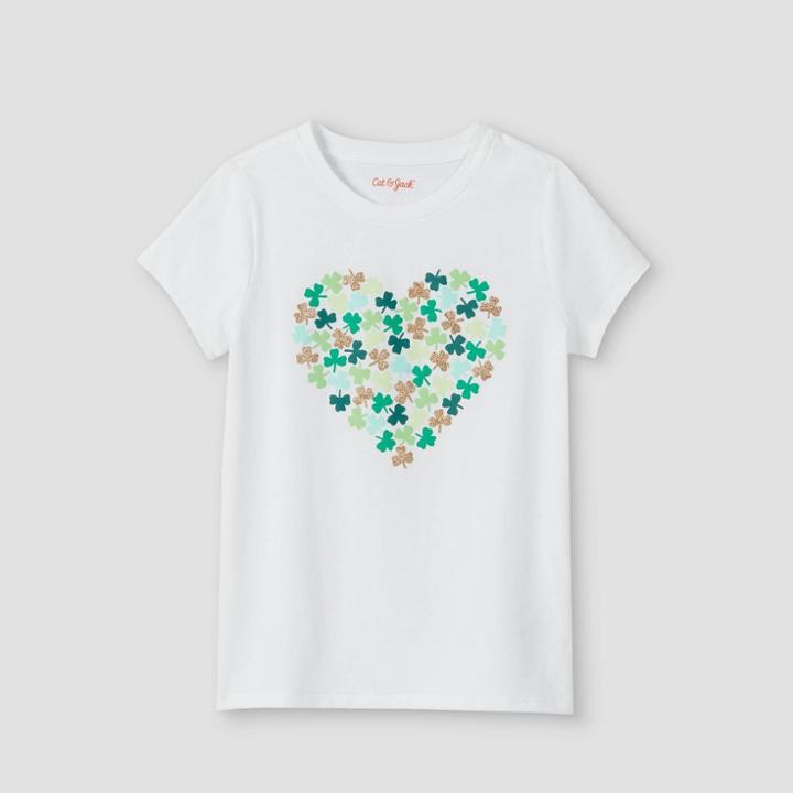 Girls' 'st.patrick's Day Shamrock Heart' Short Sleeve Graphic T-shirt - Cat & Jack
