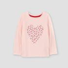 Toddler Girls' Dot Heart Long Sleeve T-shirt - Cat & Jack Powder Pink