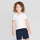 Toddler Girls' Short Sleeve Pique Uniform Polo Shirt - Cat & Jack True White