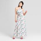 Women's Floral Print Halter Cut Out Maxi Dress - Love @ First Sight (juniors')