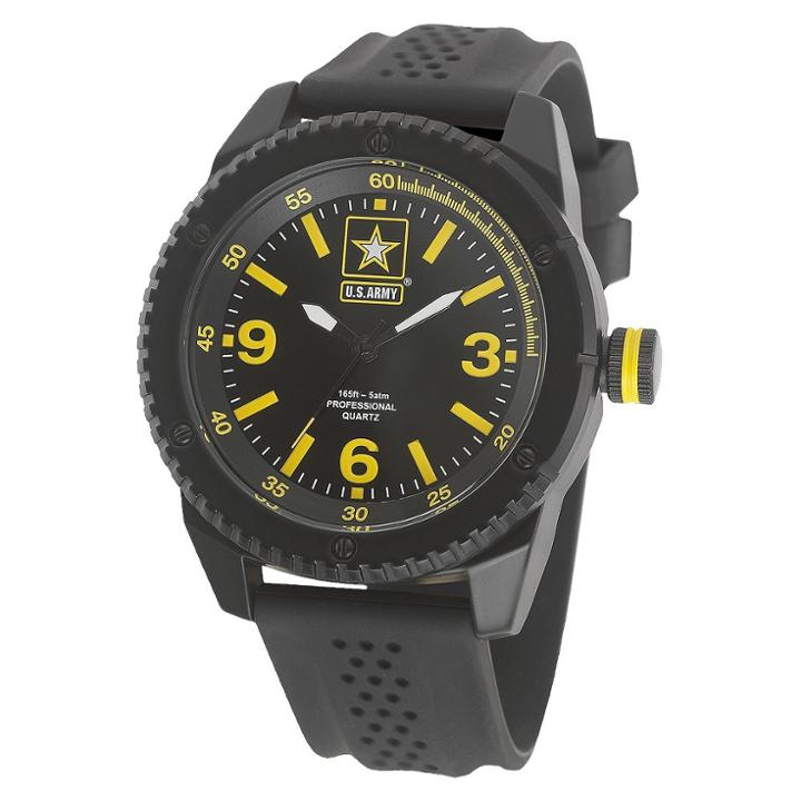 Men's' Wrist Armor U.s. Army Analog Quartz Watch - Black,
