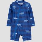 Baby Boys' One Piece Long Sleeve Hippo Print Rash Guard - Just One You Made By Carter's Blue
