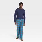 Men's Plaid Microfleece Pajama Set - Goodfellow & Co Blue