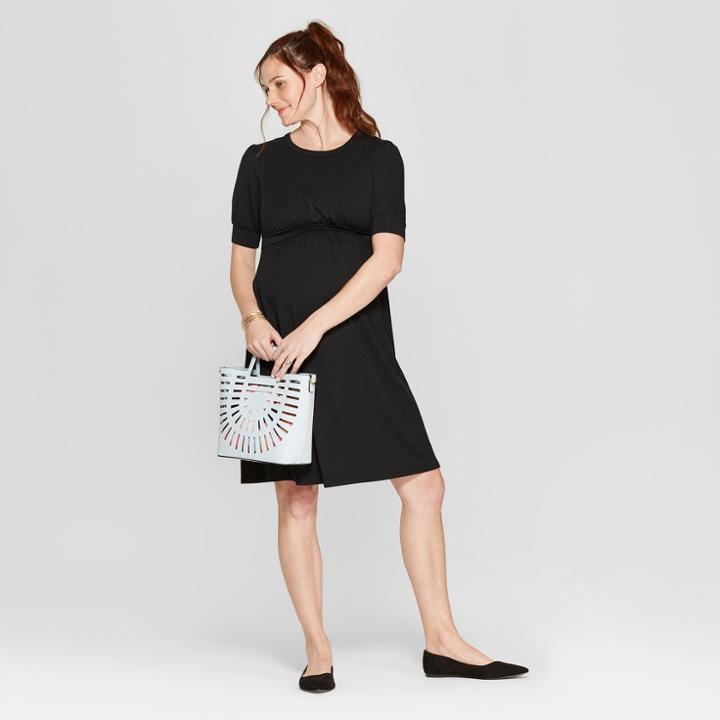 Maternity Babydoll Nursing Dress - Isabel Maternity By Ingrid & Isabel Black