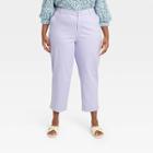 Women's Plus Size High-rise Straight Leg Ankle Pants - A New Day Light Purple