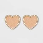 Sugarfix By Baublebar Druzy Heart Earrings - Blush Pink, Women's