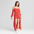 Women's Off The Shoulder Floral Walk Through Dress - Lots Of Love By Speechless (juniors') Red