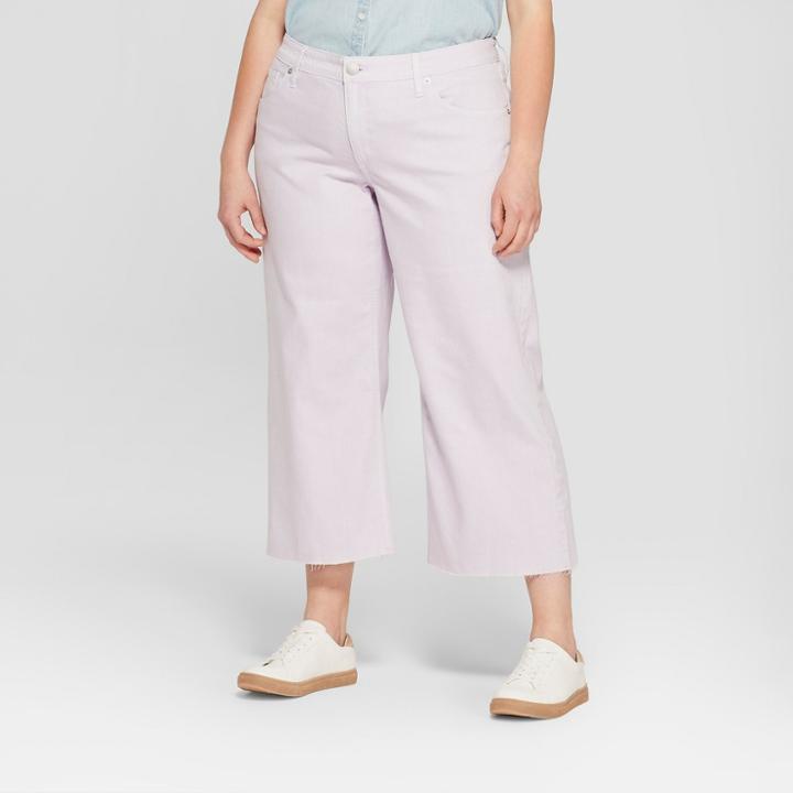 Women's Plus Size Wide Leg Crop Jeans - Universal Thread Violet