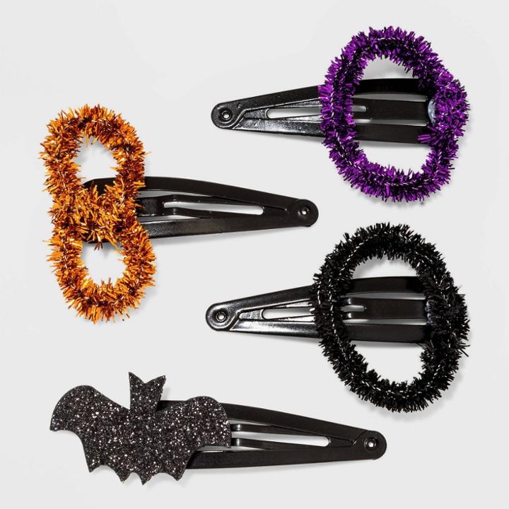 No Brand Tinsel Verbiage And Glitter Bat Snap Clip Set