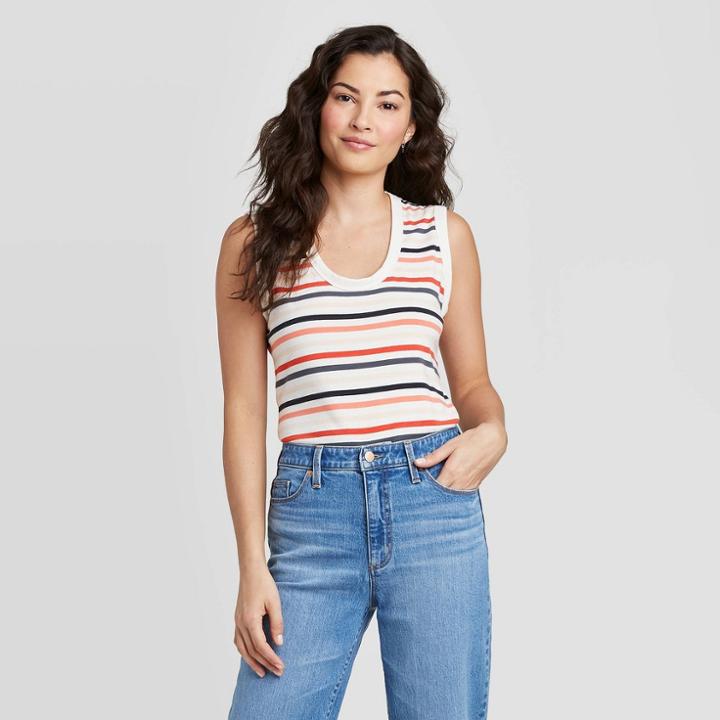 Women's Striped Scoop Neck Tank Top - Universal Thread Xs, Women's,