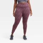 Women's Plus Size Leopard Premium High-waisted 7/8 Leggings - All In Motion Mulberry