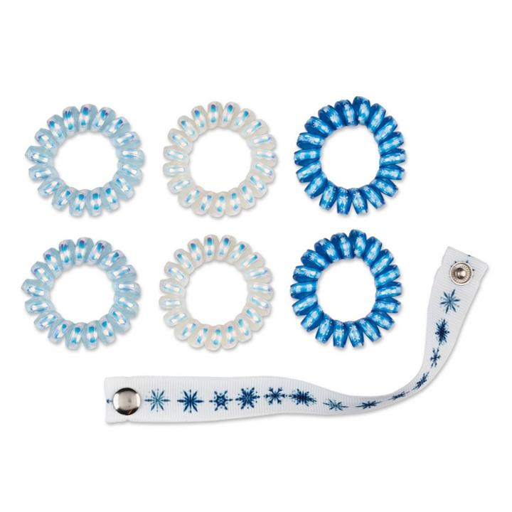 Scunci Frozen 2 Spirals With Ribbon Keeper - 6pk, Blue Green