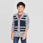 Boys' Long Sleeve Cardigan Pullover - Cat & Jack Gray/navy